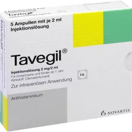 TAVEGIL Roztwór do wstrzykiwań 2 mg/2 ml ampułki, 5X2 ml