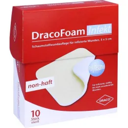 Dracofoam Piankowe opatrunki na rany 5x5cm, 10 szt