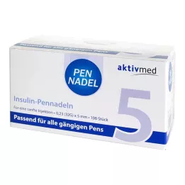 PEN-NADELN Uniwersalne 5 kaniul 0,23x5 mm 32 G, 100 szt
