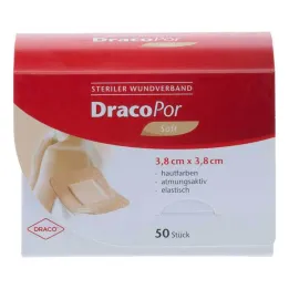 DracoPor Soft opatrunek na rany w kolorze skóry 3,8x3,8 cm sterylny, 50 szt