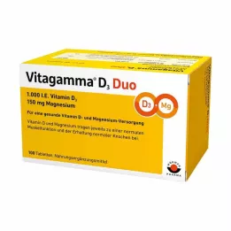 VITAGAMMA D3 Duo 1000 I.E. Witamina D3 150mg Magnes.NEM, 100 szt