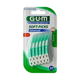 GUM Soft Picks Advanced Regular + Case Travel, 30 szt
