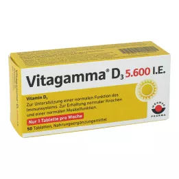 VITAGAMMA D3 5600 IU Witamina D3 NEM Tabletki, 50 szt