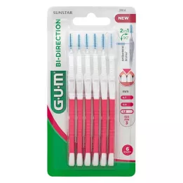 GUM Bi-kierunkowe szczotki międzynarodowe 1,2 mm Różowy, 6 szt