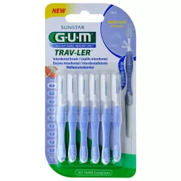 GUM TRAV-LER Szczoteczka międzyzębowa jasnoniebieska 0,6mm, 6 szt