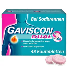 GAVISCON Tabletki do żucia Dual 250 mg/106,5 mg/187,5 mg, 48 szt