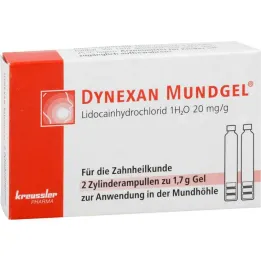 Cylindryczne ampułki z żelem do jamy ustnej Dynexan, 2x1,7 g
