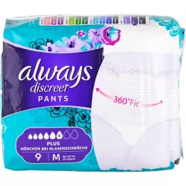 ALWAYS Dyskretne spodnie nietrzymania moczu plus M, 9 szt