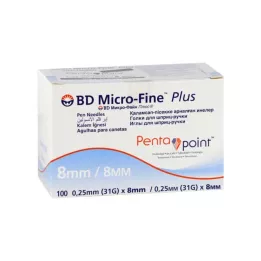 BD MICRO-FINE+ 8 igieł do penów 0,25x8 mm, 100 szt