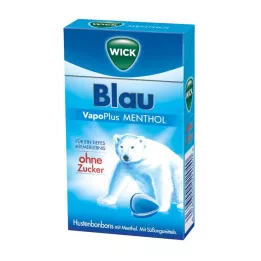 Wick Niebieski Vapoplus Menthol kaszel bonbons, 46 g