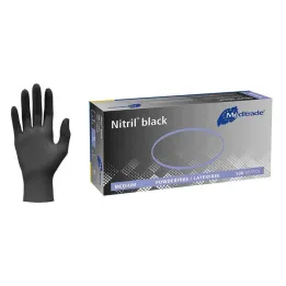 Rękawiczki nitrylowe czarne, niesterylne, bezpudrowe, rozmiar XL, 100 sztuk