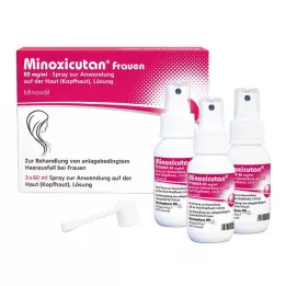 MINOXICUTAN Kobiety 20 mg/ml spray, 3X60 ml