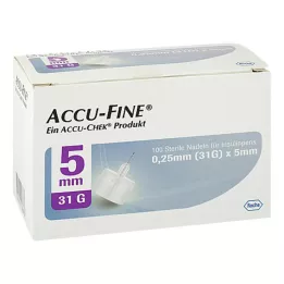 ACCU FINE igły jałowe do penów insulinowych 5 mm 31 G, 100 szt