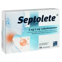 SEPTOLETE 3 mg/1 mg tabletek pętli, 16 szt