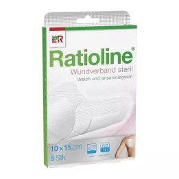 RATIOLINE Opatrunek na ranę 15x10 cm jałowy, 5 szt