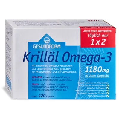 GESUNDFORM Olej krylowy 1180 mg Antarktyda kapsułki, 120 kapsułek GESUNDFORM Olej krylowy 1180 mg Antarktyda kapsułki, 120 kapsułek