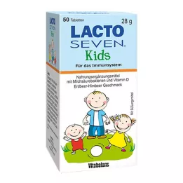 LACTO SEVEN Tabletki dla dzieci o smaku truskawkowo-malinowym, 50 szt