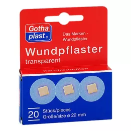 GOTHAPLAST Plaster na rany 2,2 cm transparentny, 20 szt