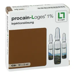 Ampułki z roztworem do wstrzykiwań Procaine-Loges 1%, 10 x 2 ml