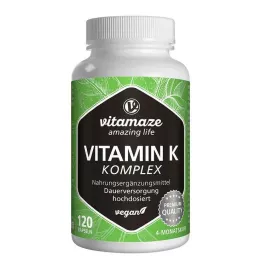 VITAMIN Kompleks K1+K2 kapsułki wegańskie o wysokiej dawce, 120 szt