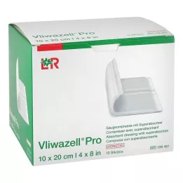 VLIWAZELL Pro superabsorbent kompres sterylny 10x20 cm, 10 szt