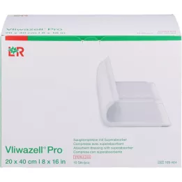 VLIWAZELL Pro superabsorbent kompres sterylny 20x40 cm, 10 szt