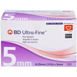 BD ULTRA-FINE Igły do penów 5 mm 31 G 0,25 mm, 105 szt