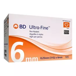 BD ULTRA-FINE Igły do penów 6 mm 31 G 0,25 mm, 105 szt