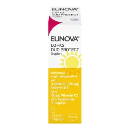 EUNOVA DuoProtect D3+K2 1000 IU/50 μg krople, 11,5 ml