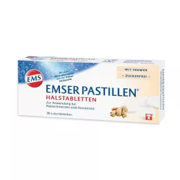 EMSER Pastylki na gardło z imbirem bez cukru, 30 szt