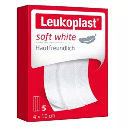 LEUKOPLAST plaster biały miękki 4x10 cm, 5 szt