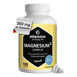 MAGNESIUM 350 mg kompleks cytrynian/tlenek/węgiel.wegański, 180 szt