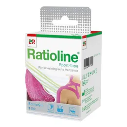 Taśma sportowa Ratioline 5 cm x 5 m różowa, 1 szt
