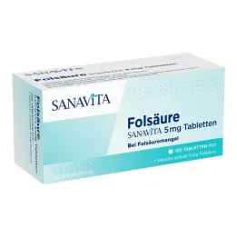 Kwas foliowy Sanavita 5 mg tabletki, 100 szt