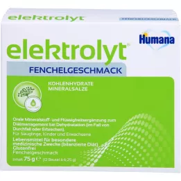 HUMANA Elektrolit w proszku z kopru włoskiego, pudełko składane, 75 g