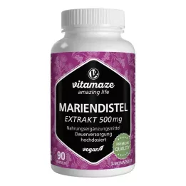 MARIENDISTEL 500 mg ekstraktu w kapsułkach wegańskich o wysokiej dawce, 90 szt