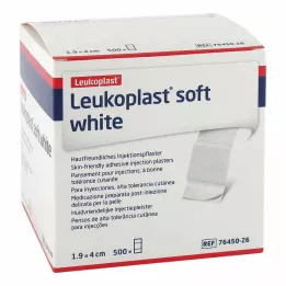 LEUKOPLAST plastry iniekcyjne miękkie białe, 19x40 mm, 500 szt