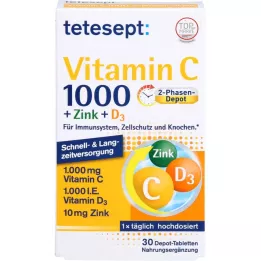 TETESEPT Witamina C 1000+Cynk+D3 1000 tabletek I.E., 30 szt