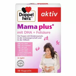 DOPPELHERZ Mama plus z DHA+Kapsułki z kwasem foliowym, 30 szt