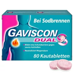 GAVISCON Tabletki do żucia Dual 250 mg/106,5 mg/187,5 mg, 80 szt