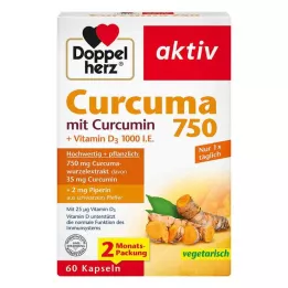 DOPPELHERZ Kurkuma 750 kapsułek, 60 sztuk