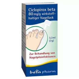 CICLOPIROX beta 80 mg/g składnik aktywny lakier do paznokci, 3,3 ml