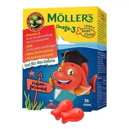 MÖLLERS Omega-3 Meduza Truskawka Tabletki do żucia, 36 szt