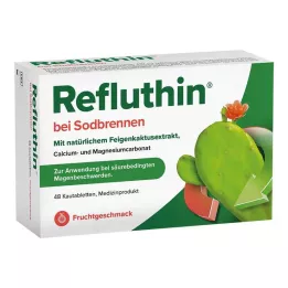 REFLUTHIN na zgagę tabletki do żucia owoce 48 szt
