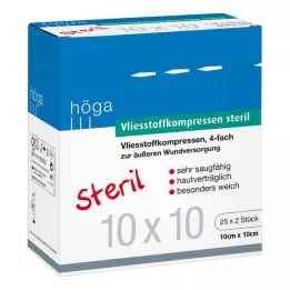 VLIESSTOFF-KOMPRESSEN sterylny 10x10 cm poczwórny, 25X2 szt