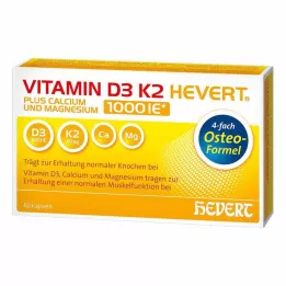 VITAMIN D3 K2 Hevert plus Ca Mg 1000 IE/2 kapsułki, 60 szt
