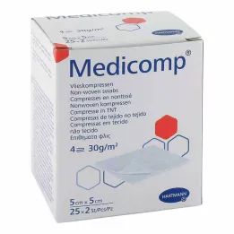 MEDICOMP Kompozyt włókninowy jałowy 5x5 cm 4-warstwowy, 25X2 szt