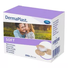 DERMAPLAST SOFT Plamki gipsowe okrągłe 22 mm, 200 szt