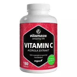 VITAMIN C 160 mg ekstrakt z aceroli czyste kapsułki wegańskie, 180 szt