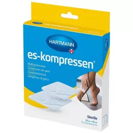 ES-KOMPRESSEN sterylne 10x10 cm 8-warstwowe 17-warstwowe, 5X2 szt